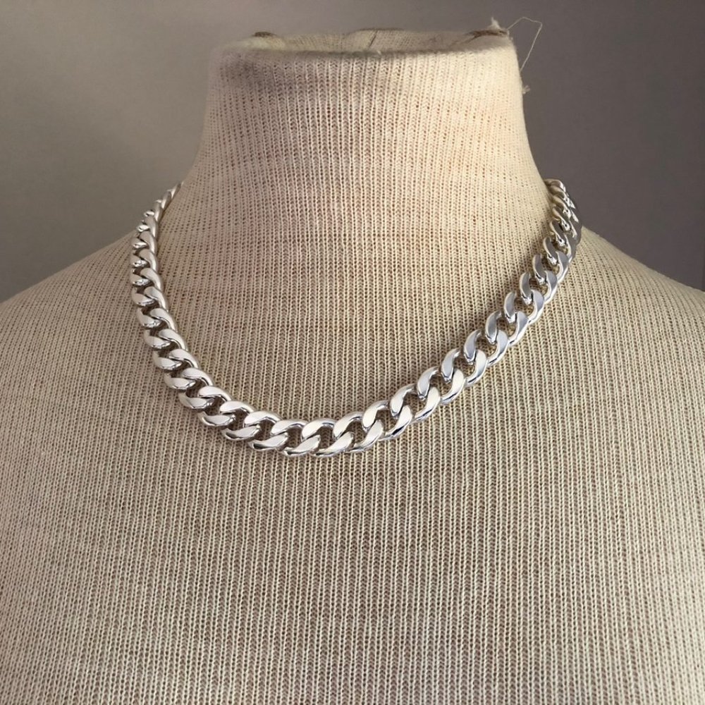 ZARA Classic Wide Cuban link flat Chain Necklace